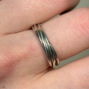 Sterling Silver Multi Band Interlocking Rolling Ring
